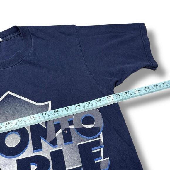 Vintage Toronto Maple Leafs T-Shirt Trench NHL Hockey Graphic Tee Medium 90s Y2K - Picture 8 of 8